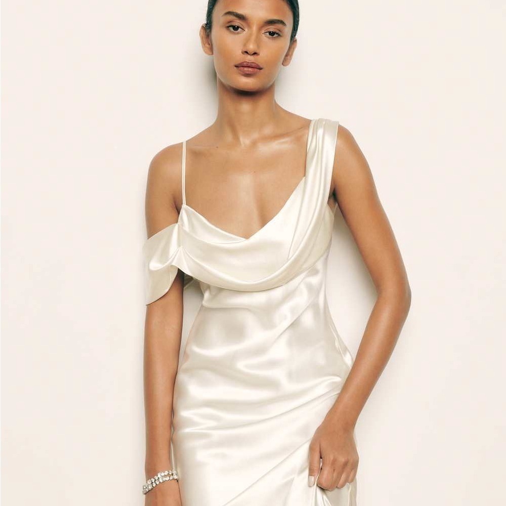 Reformation Ronda Dress Silk Wedding Dress Ivory New with Tags - Picture 5 of 12